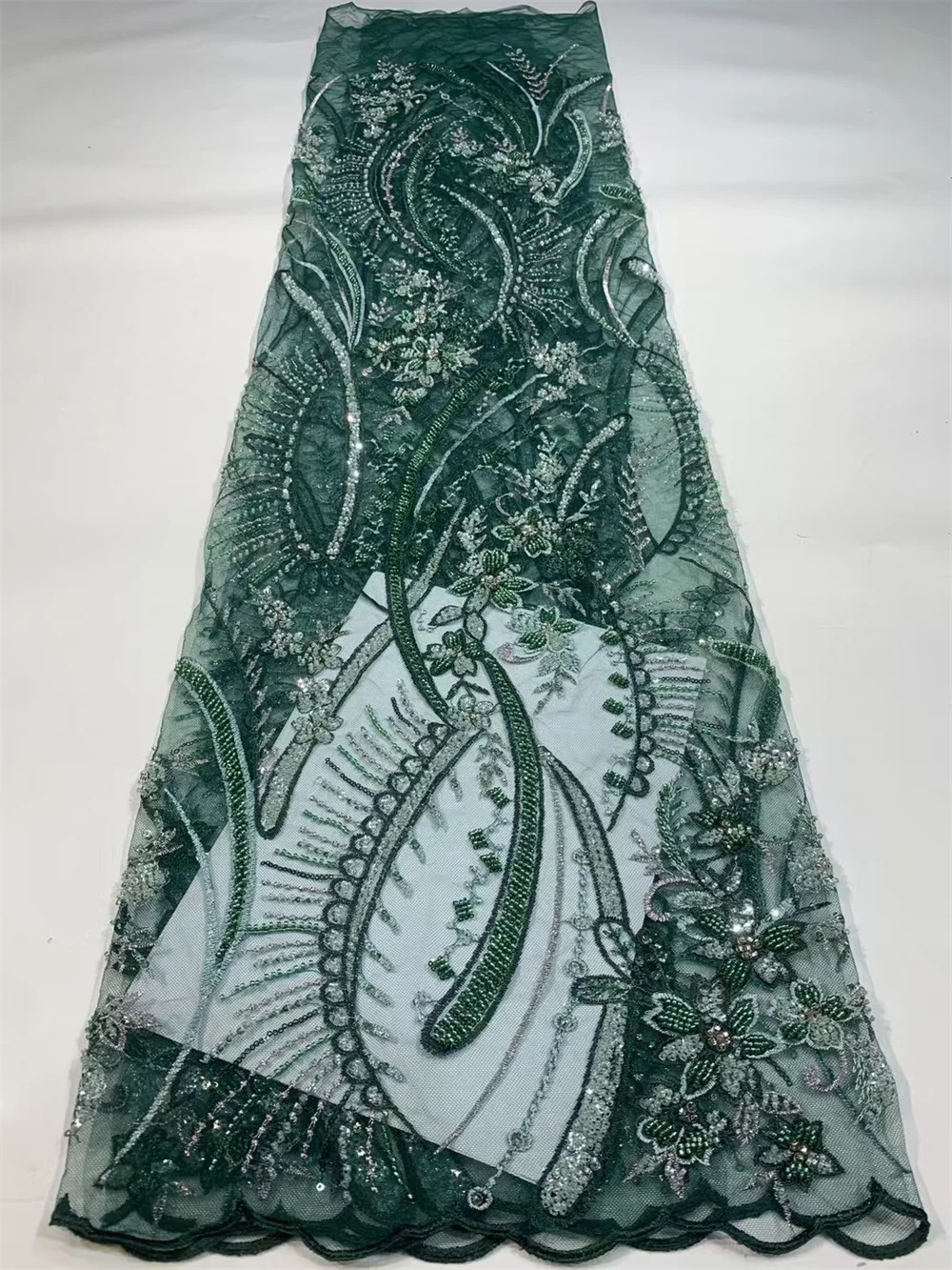 Green Beaded Lace Fabric Luxury Bridal Fabric High-end Wedding Fabrics French Nigerian Sequins Beads Embroidered Tulle 5 A1111-1
Green Beaded Lace Fabric Luxury Bridal Fabric High-end Wedding Fabrics French Nigerian Sequins Beads Embroidered Tulle 5 A1111-1