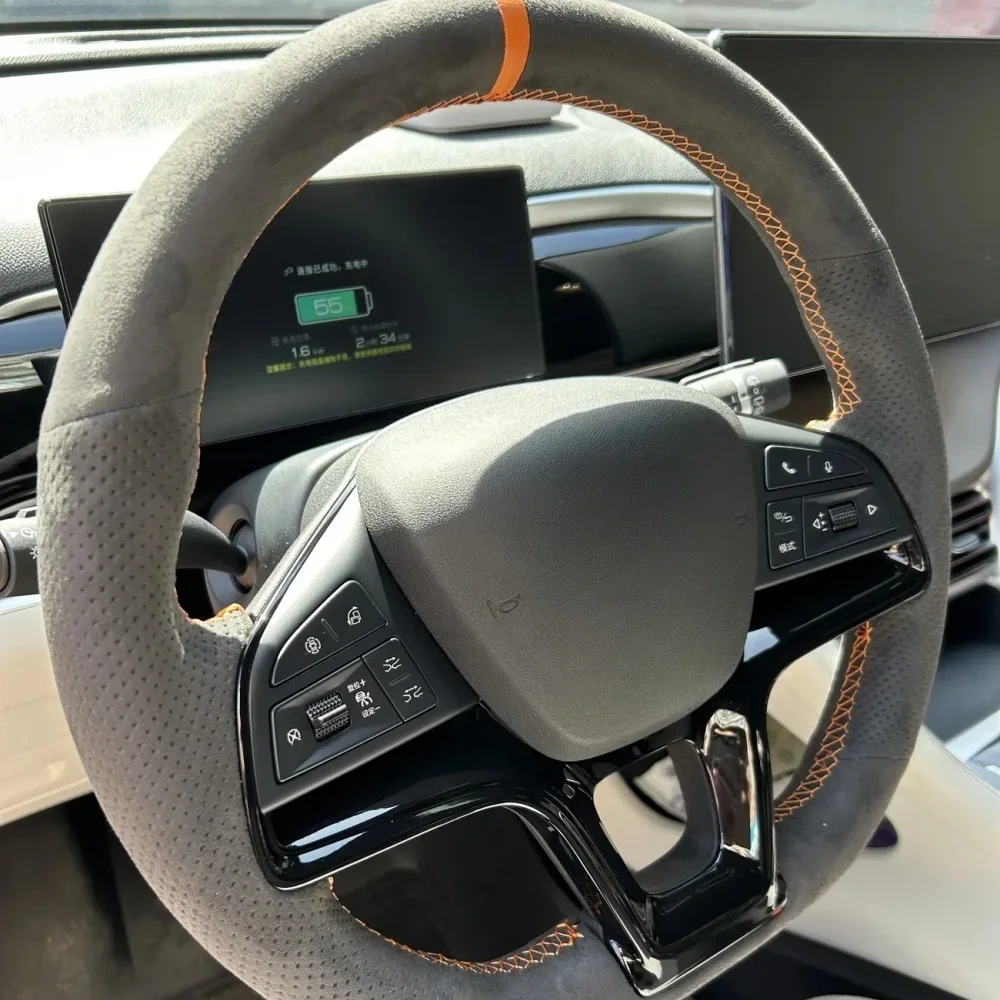 DIY Car Steering Wheel Cover Suede For BYD Song Plus Dmi Song Pro EV New Energy BYD Qin Plus 2020-2023 Car Interior Accessories
DIY Car Steering Wheel Cover Suede For BYD Song Plus Dmi Song Pro EV New Energy BYD Qin Plus 2020-2023 Car Interior Accessories