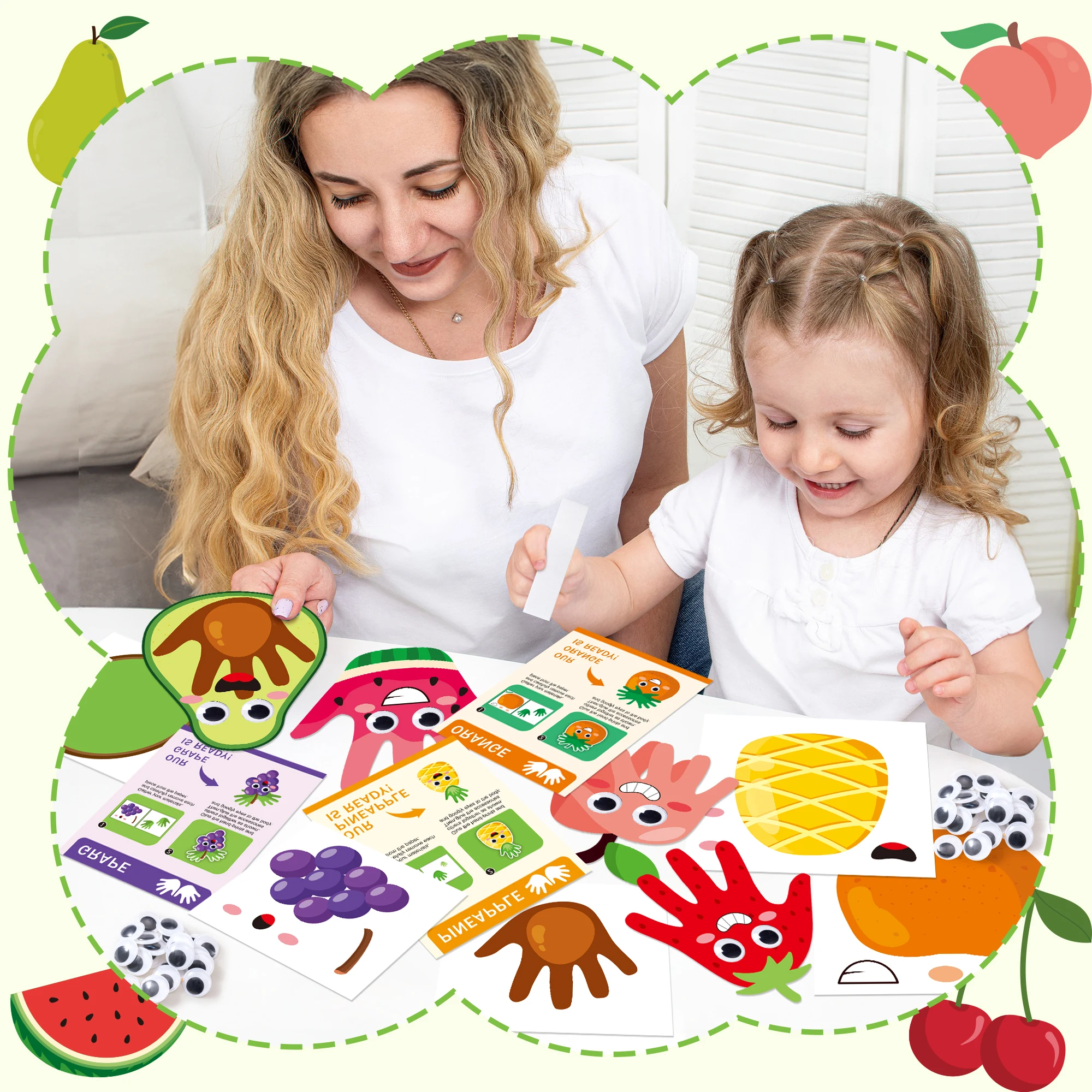 Fruit palm paste hand-made 12pcs toy set color diy creative educational stickers early education color with card clip stitching
Fruit palm paste hand-made 12pcs toy set color diy creative educational stickers early education color with card clip stitching