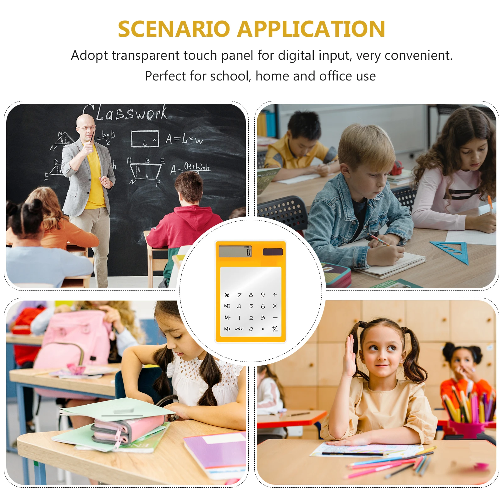 Solar Powered Ultra Thin Calculator Transparent Touch Screen Students Mini Portable Desk Office Supplies Automatic On Off
Solar Powered Ultra Thin Calculator Transparent Touch Screen Students Mini Portable Desk Office Supplies Automatic On Off