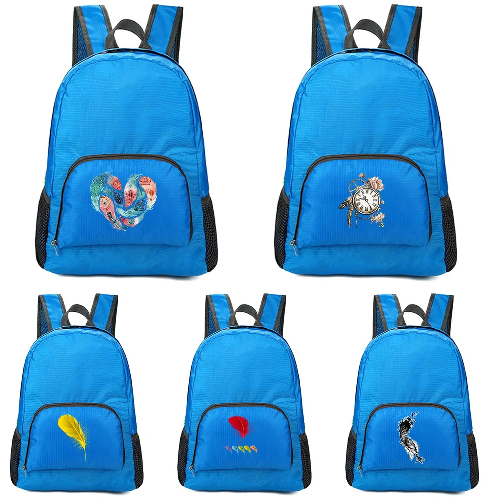 Portable Folding Backpack New Feather Pattern Printing Folding Hiking Bag Ultra-light Outdoor Cycling Travel Backpack
Portable Folding Backpack New Feather Pattern Printing Folding Hiking Bag Ultra-light Outdoor Cycling Travel Backpack