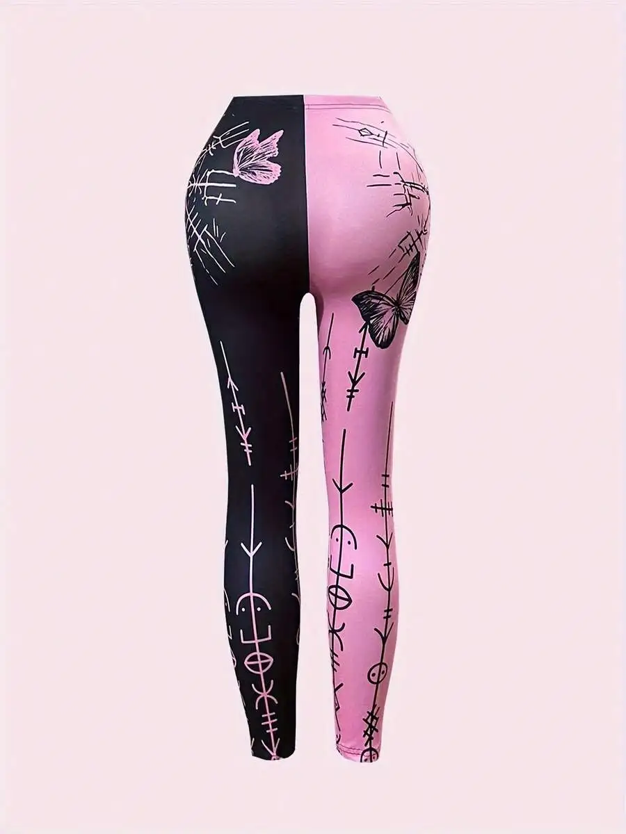 Color Block Gothic High Waist Stretch Leggings For Women Workout Casual
Color Block Gothic High Waist Stretch Leggings For Women Workout Casual