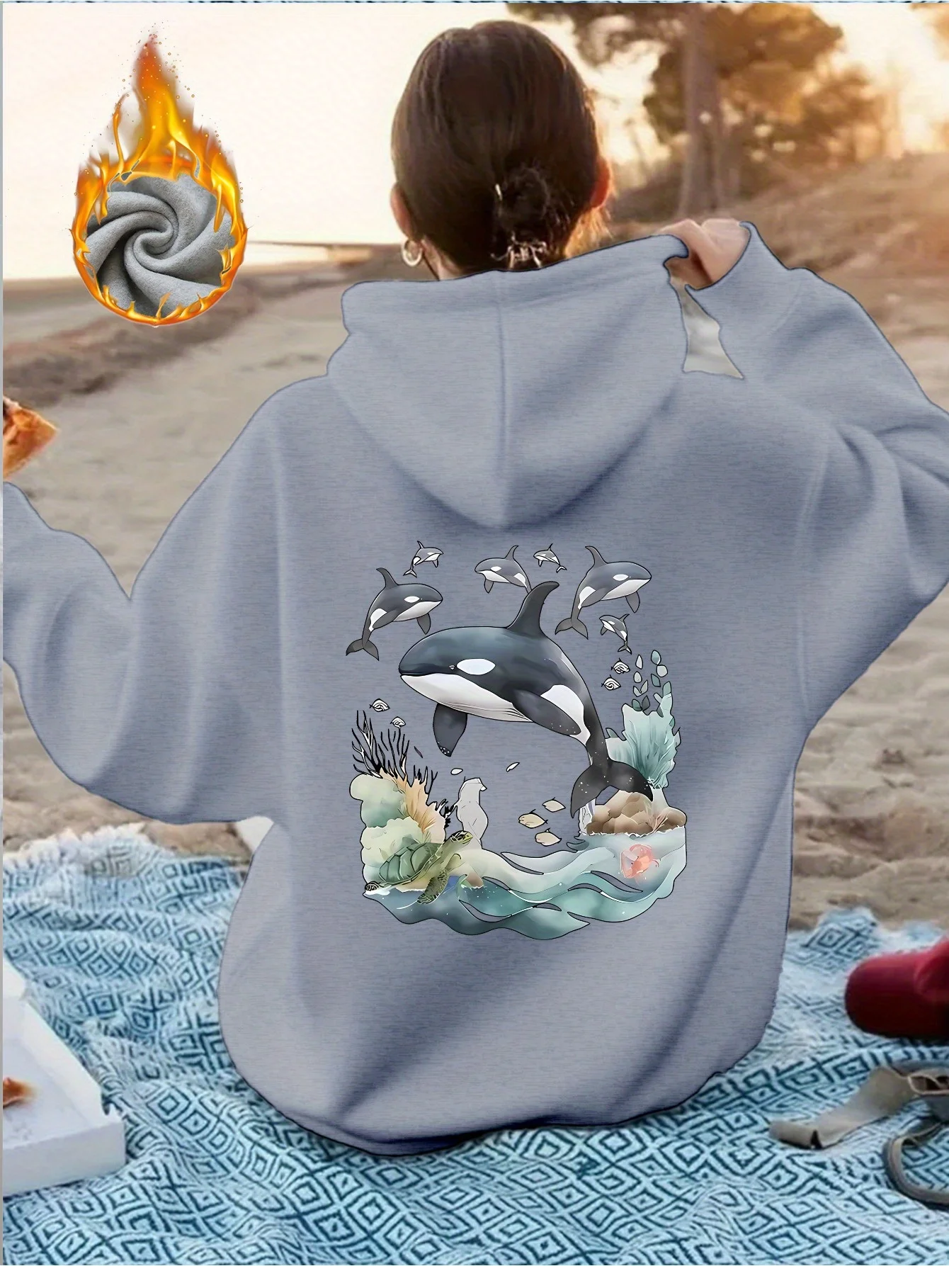 Light Purple Hoodie - Back Print with Orca Whale, Marine Life Graphic Pullover for Everyday & Formal Outfits
Light Purple Hoodie - Back Print with Orca Whale, Marine Life Graphic Pullover for Everyday & Formal Outfits