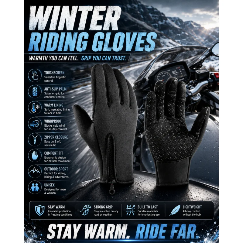 Warm Winter Gloves for Men & Women, Touchscreen Ski Riding Gloves
Warm Winter Gloves for Men & Women, Touchscreen Ski Riding Gloves
