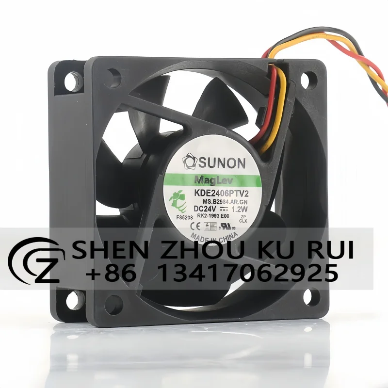 KDE2406PTV2 Case Fan for SUNON 60*60*25MM DC24V 1.2W 6025 3-wire Inverter Cooling Fan
KDE2406PTV2 Case Fan for SUNON 60*60*25MM DC24V 1.2W 6025 3-wire Inverter Cooling Fan