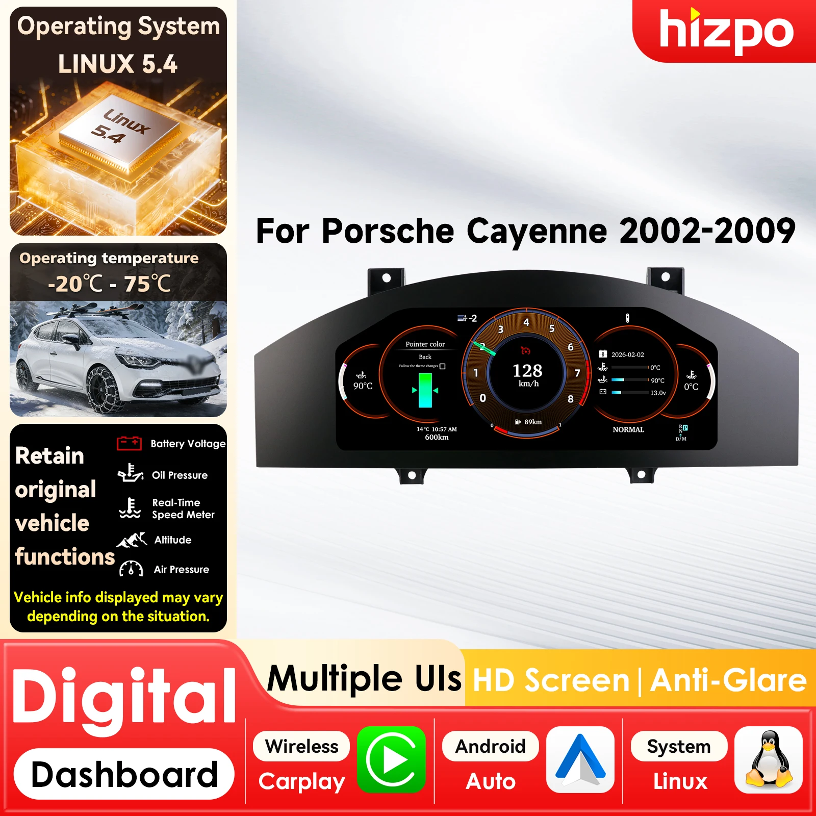 Digital LCD Dashboard Instrument Cluster For Porsche Cayenne 2002-2009 Virtual Cockpit Speedometer Gauge Display - HIZPO
Digital LCD Dashboard Instrument Cluster For Porsche Cayenne 2002-2009 Virtual Cockpit Speedometer Gauge Display - HIZPO