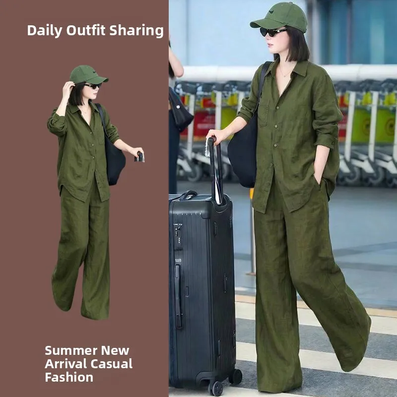Elegant Cotton Linen Shirt Women's Spring Summer Casual Loose Lazy Minimalist Linen Set Old Money Style Outfit Collar
Elegant Cotton Linen Shirt Women's Spring Summer Casual Loose Lazy Minimalist Linen Set Old Money Style Outfit Collar