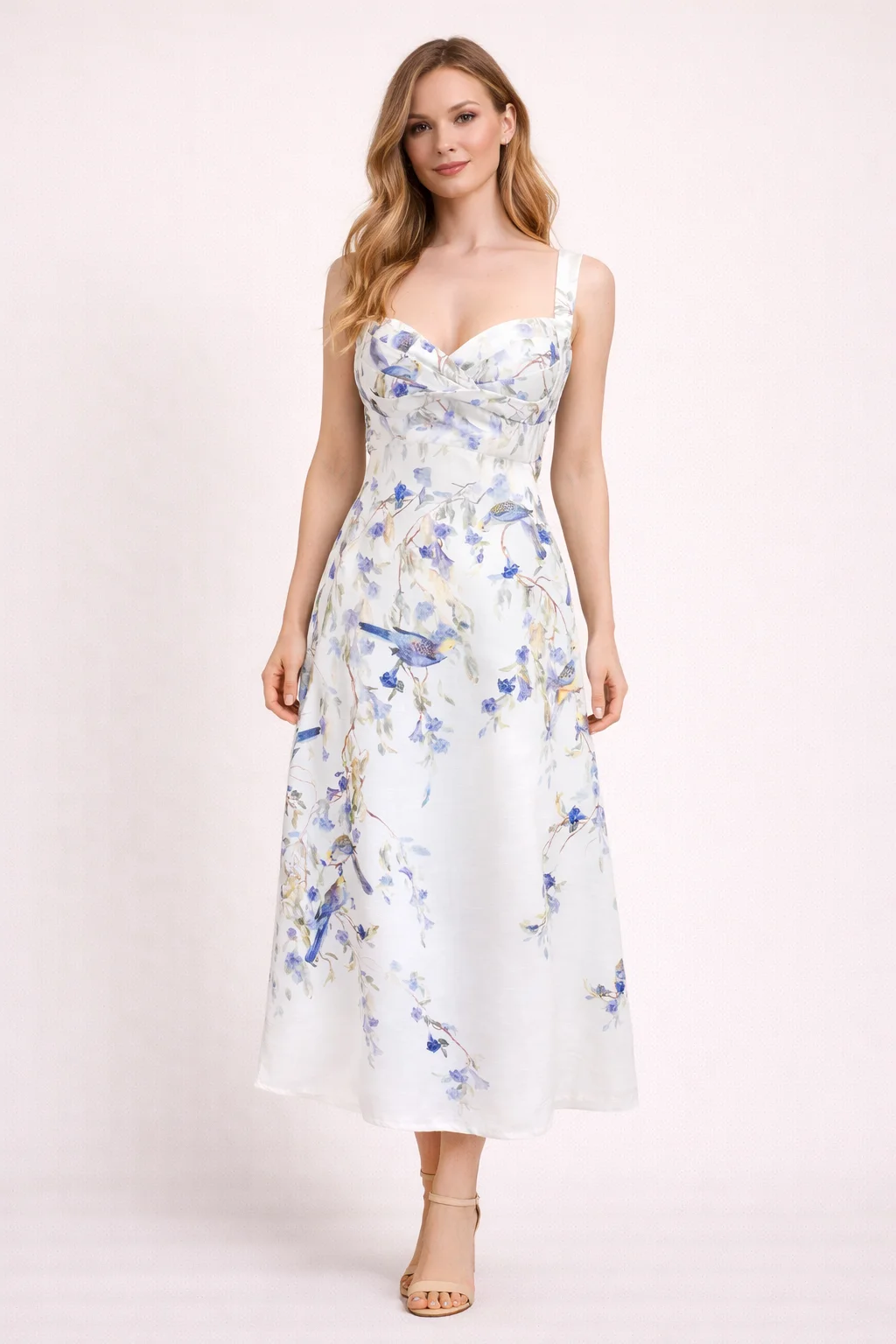 Women Vintage Floral Deep V Maxi Dress Padded Bust Ruched Strapless Backless Tie Back A Line Flowy Party Cocktail Dress
Women Vintage Floral Deep V Maxi Dress Padded Bust Ruched Strapless Backless Tie Back A Line Flowy Party Cocktail Dress