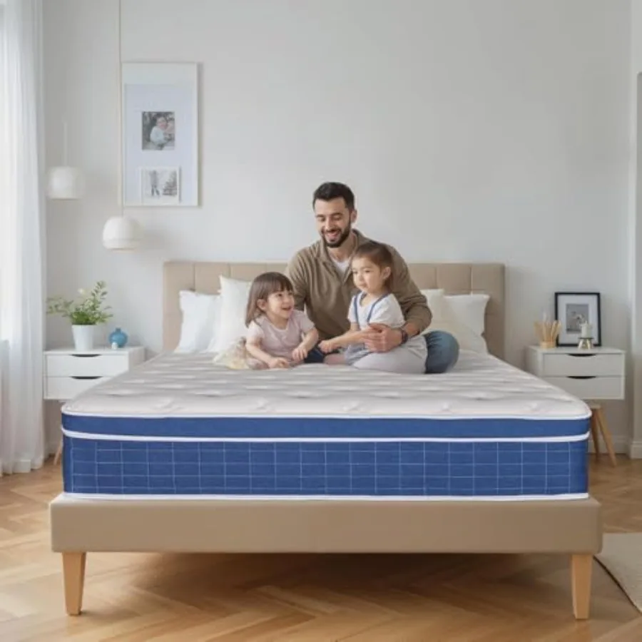 Bed in Box mattress for home use, memory foam hybrid with pocketed springs, gray, pressure relief and medium firm support
Bed in Box mattress for home use, memory foam hybrid with pocketed springs, gray, pressure relief and medium firm support
