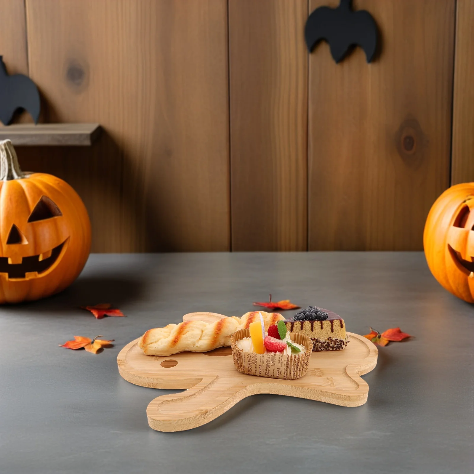 Halloween Wooden Snack Tray Ghost Shape Rustic Bread Board Dessert Platter for Party Decor Wood Tray Wooden Plate
Halloween Wooden Snack Tray Ghost Shape Rustic Bread Board Dessert Platter for Party Decor Wood Tray Wooden Plate