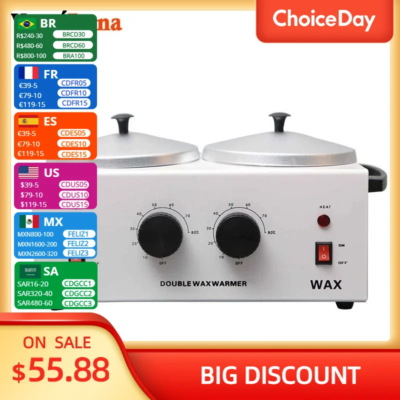 Depilatory Wax Heater Machine Double Paraffine Wax Heater Dual Paraffin Hot Hair Removal Tool Facial Skin SPA Equipment For Home
Depilatory Wax Heater Machine Double Paraffine Wax Heater Dual Paraffin Hot Hair Removal Tool Facial Skin SPA Equipment For Home