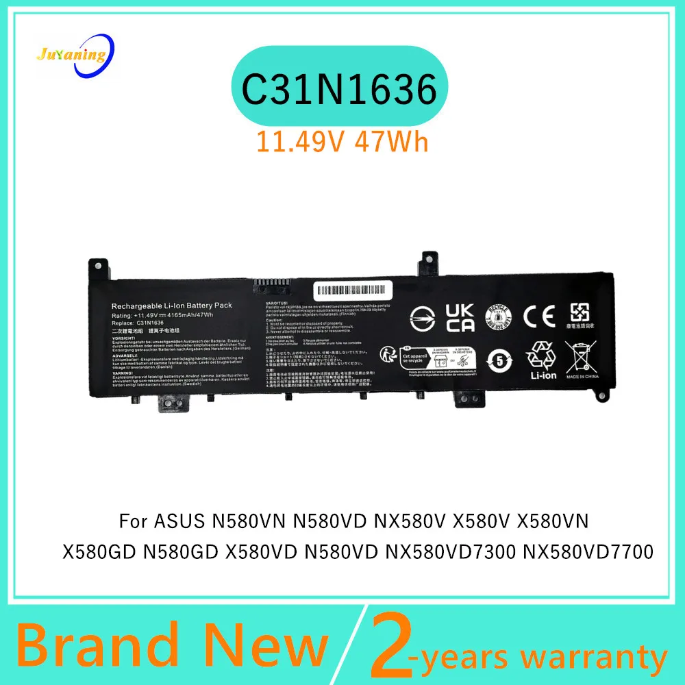 11.49V 47WH Laptop battery For ASUS VivoBook X580VD-1A 1B 9A 9B X580VN X580VN-1A N580VN N580VD NX580VD7300 NX580VD7700 C31N1636
11.49V 47WH Laptop battery For ASUS VivoBook X580VD-1A 1B 9A 9B X580VN X580VN-1A N580VN N580VD NX580VD7300 NX580VD7700 C31N1636