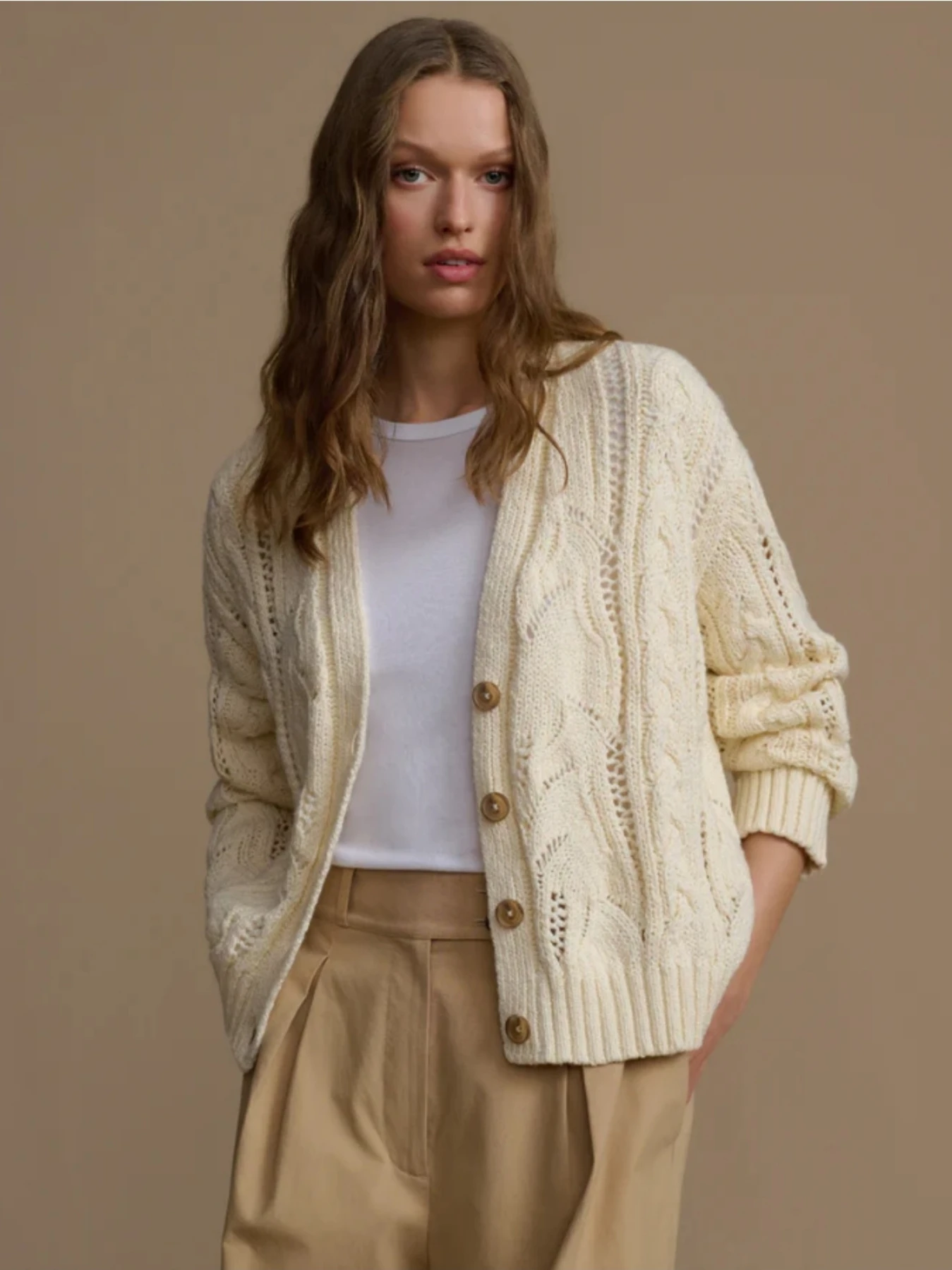 Autumn Winter New Lazy Style V-neck Single-breasted Cable Knit Hollow-out Cardigan Women Loose Casual Sweater Coat
Autumn Winter New Lazy Style V-neck Single-breasted Cable Knit Hollow-out Cardigan Women Loose Casual Sweater Coat