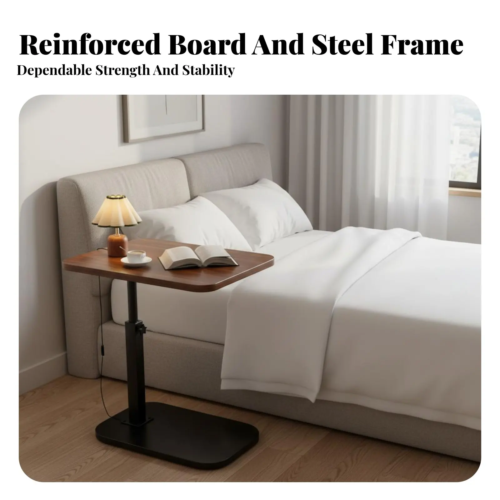 Adjustable Curved Designd Table Space-Saving Curved Designd Oversofa-Side Table Mobile with Casters Lower Storage Shelf
Adjustable Curved Designd Table Space-Saving Curved Designd Oversofa-Side Table Mobile with Casters Lower Storage Shelf