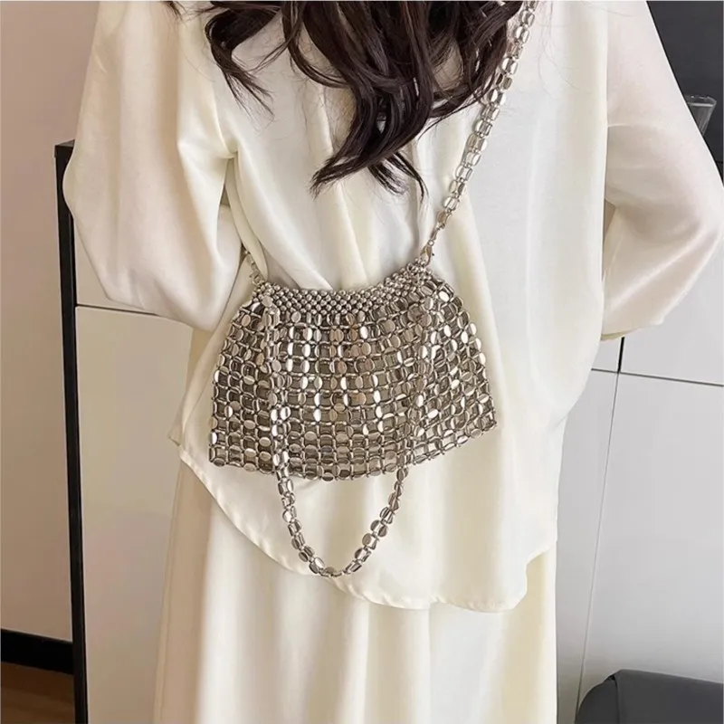 JIAERDI Hot Girl Silver Handmade Beaded Purse Ladies Fashion Premium Hollow Shoulder Bags Female Harajuku Crossbody Y2K Bag 2025
JIAERDI Hot Girl Silver Handmade Beaded Purse Ladies Fashion Premium Hollow Shoulder Bags Female Harajuku Crossbody Y2K Bag 2025