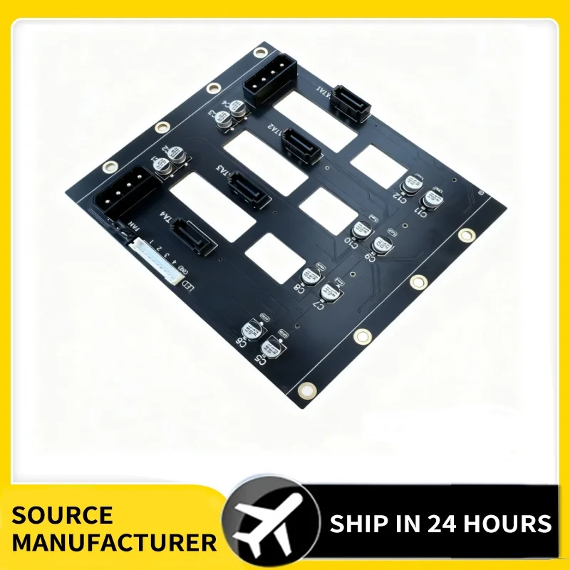 4-Port SATA 6Gbps HDD Backplane Adapter Board for Server Storage Chassis