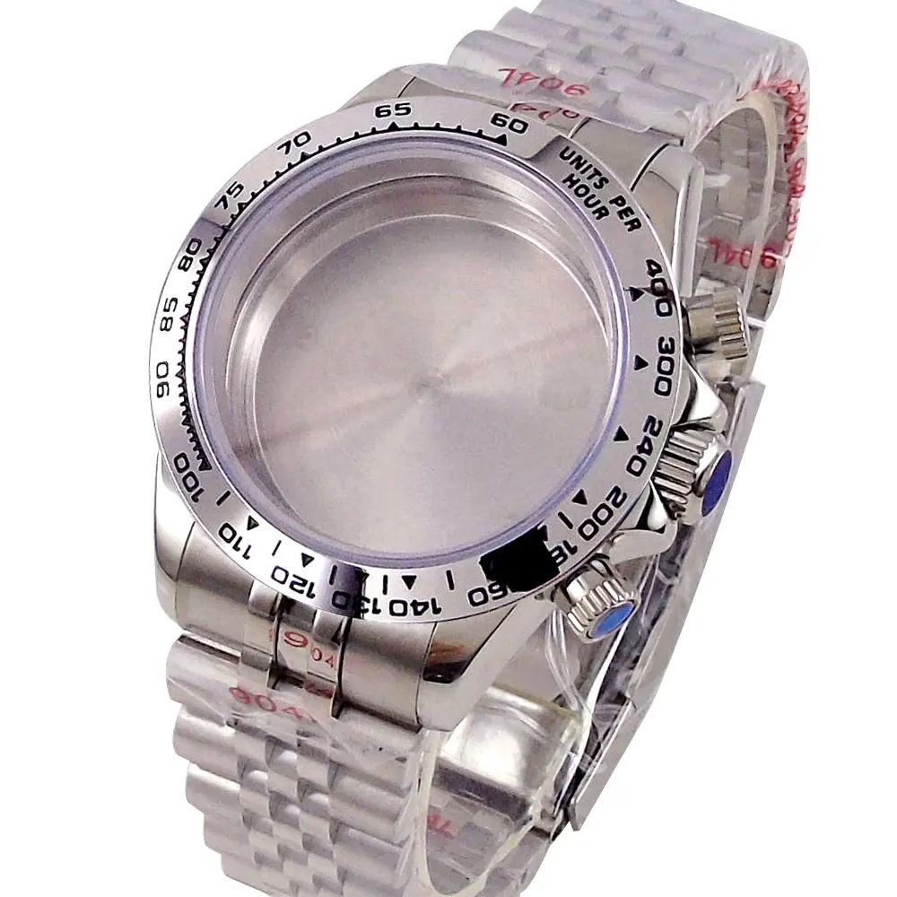 Tandorio 39mm Black/Silver Belze Steel Men's watch Case Fit VK63 movement With Jubilee/Oyster Strap Watch Accessories Parts
Tandorio 39mm Black/Silver Belze Steel Men's watch Case Fit VK63 movement With Jubilee/Oyster Strap Watch Accessories Parts