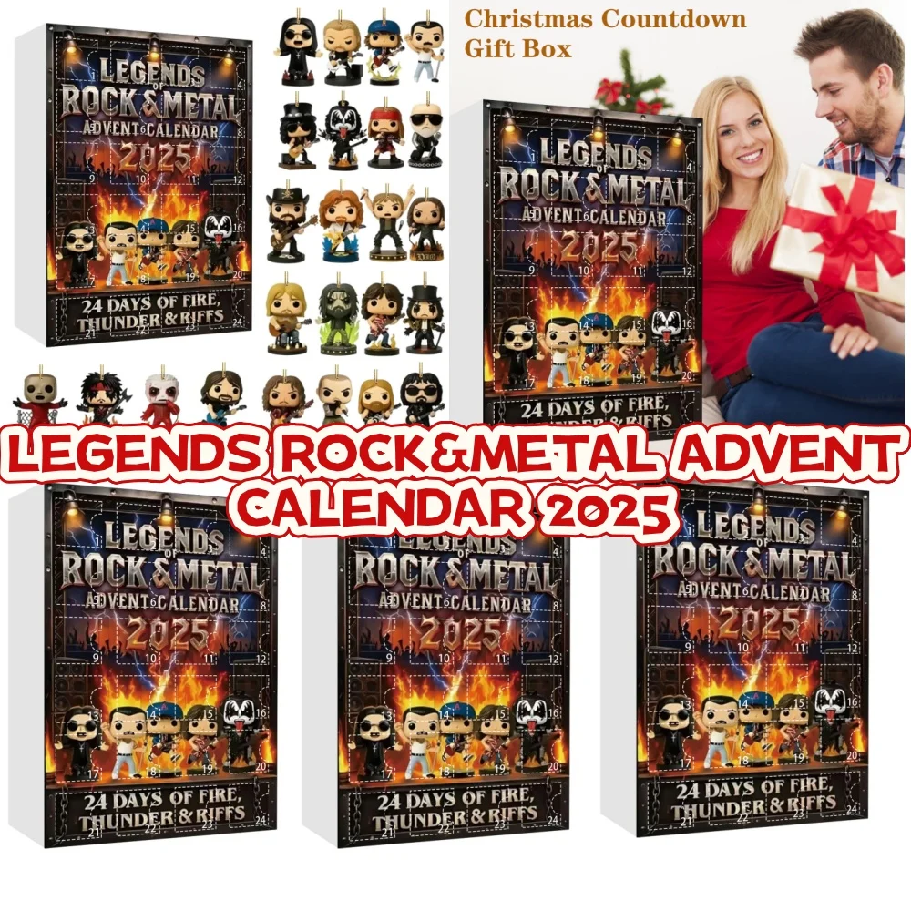 Адвент-календарь в стиле рок-н-метал. 2D-плоская акриловая культовая коллекция музыкальных персонажей подходит для подарков любителей рок- и металлов. 
Адвент-календарь в стиле рок-н-метал. 2D-плоская акриловая культовая коллекция музыкальных персонажей подходит для подарков любителей рок- и металлов.