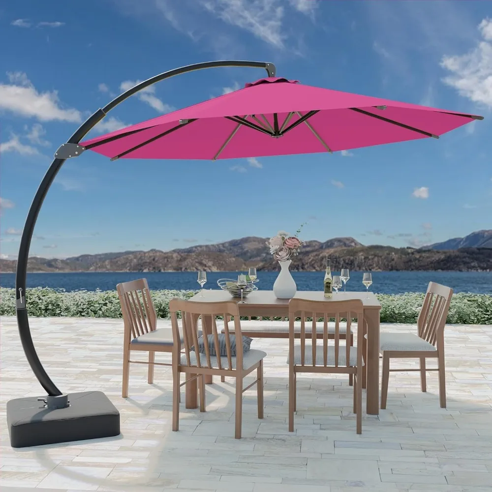 Outdoor Patio Umbrella with Sand Bag Included, 11 FT Deluxe Curvy Cantilever Umbrella Offset Hanging Umbrella with 360° Rotation
Outdoor Patio Umbrella with Sand Bag Included, 11 FT Deluxe Curvy Cantilever Umbrella Offset Hanging Umbrella with 360° Rotation