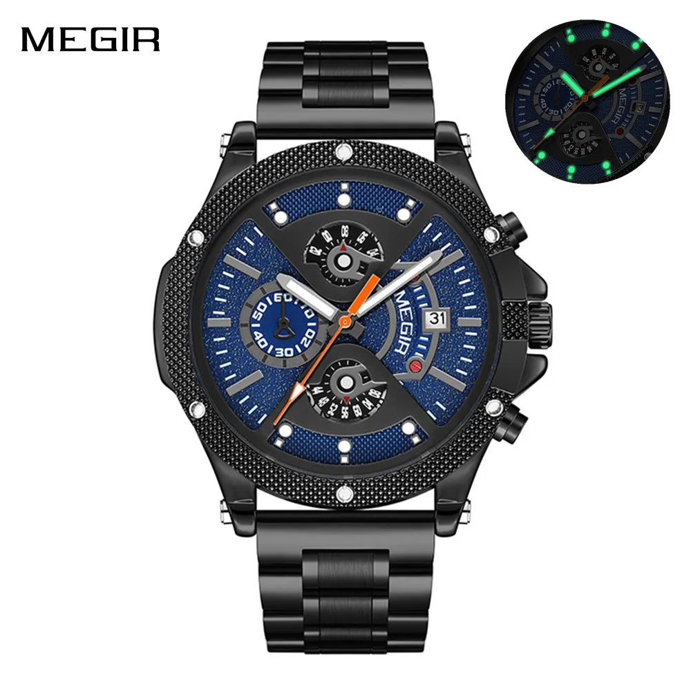 MEGIR Chronograph Luxury Brand Quartz Watch Men Sports Wristwatches Luminous Hands Waterproof Stainless Steel Band Date Clock
MEGIR Chronograph Luxury Brand Quartz Watch Men Sports Wristwatches Luminous Hands Waterproof Stainless Steel Band Date Clock