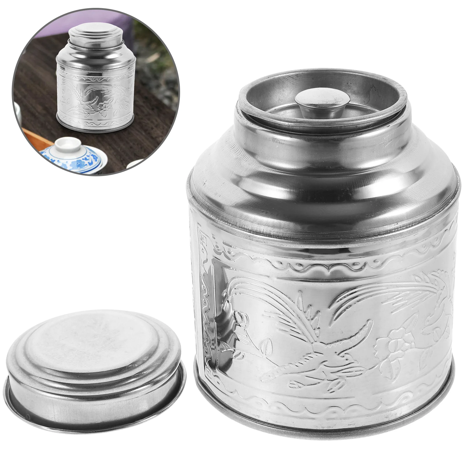 Empty Tea Tin Gray Loose Canister Container Packet Organizer Stainless Steel Sealed Food Containers with Lids
Empty Tea Tin Gray Loose Canister Container Packet Organizer Stainless Steel Sealed Food Containers with Lids