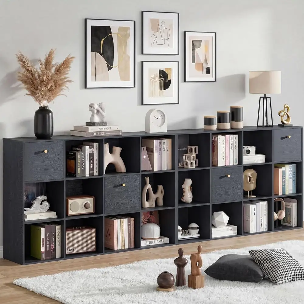 12-Tier Open Cube Storage Organizer, Black Bookshelf with Storage Bins, Freestanding 2-Piece Bookcase Set for Home Office Living
12-Tier Open Cube Storage Organizer, Black Bookshelf with Storage Bins, Freestanding 2-Piece Bookcase Set for Home Office Living