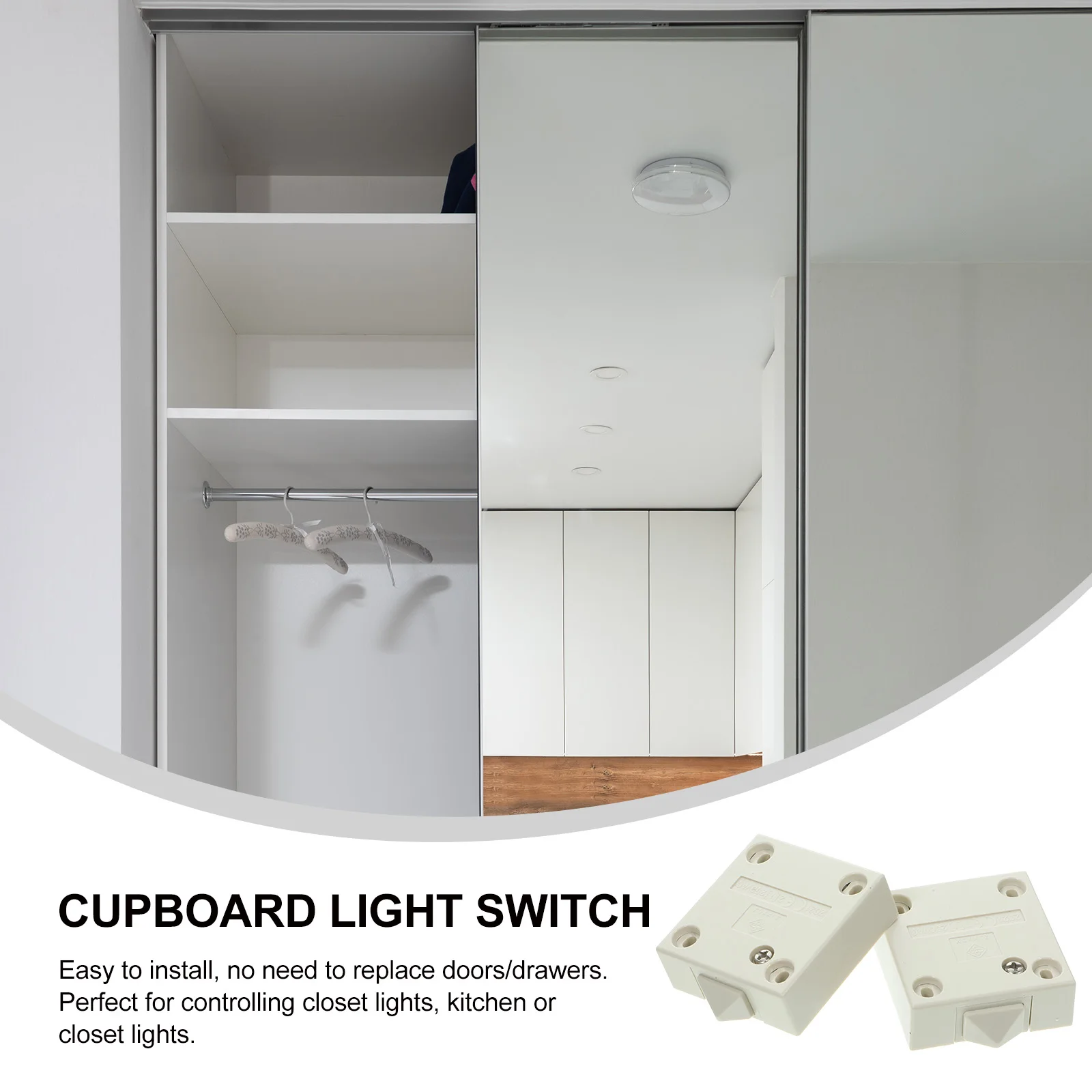 2Pcs Cabinet Light Switch 12V 250V White Wardrobe Door Switch for Closet Lights Furniture Pantry Lamp Auto Control Storage 
2Pcs Cabinet Light Switch 12V 250V White Wardrobe Door Switch for Closet Lights Furniture Pantry Lamp Auto Control Storage