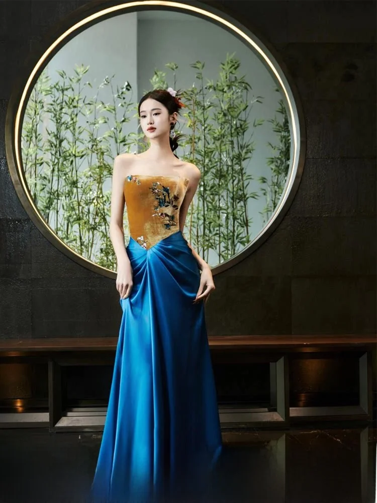 Ele Long Chinese Sle Wedding Dr for Women Morning oot Luxury mat Drinking Ceremony Robe National Sle Stra...
Ele Long Chinese Sle Wedding Dr for Women Morning oot Luxury mat Drinking Ceremony Robe National Sle Stra...