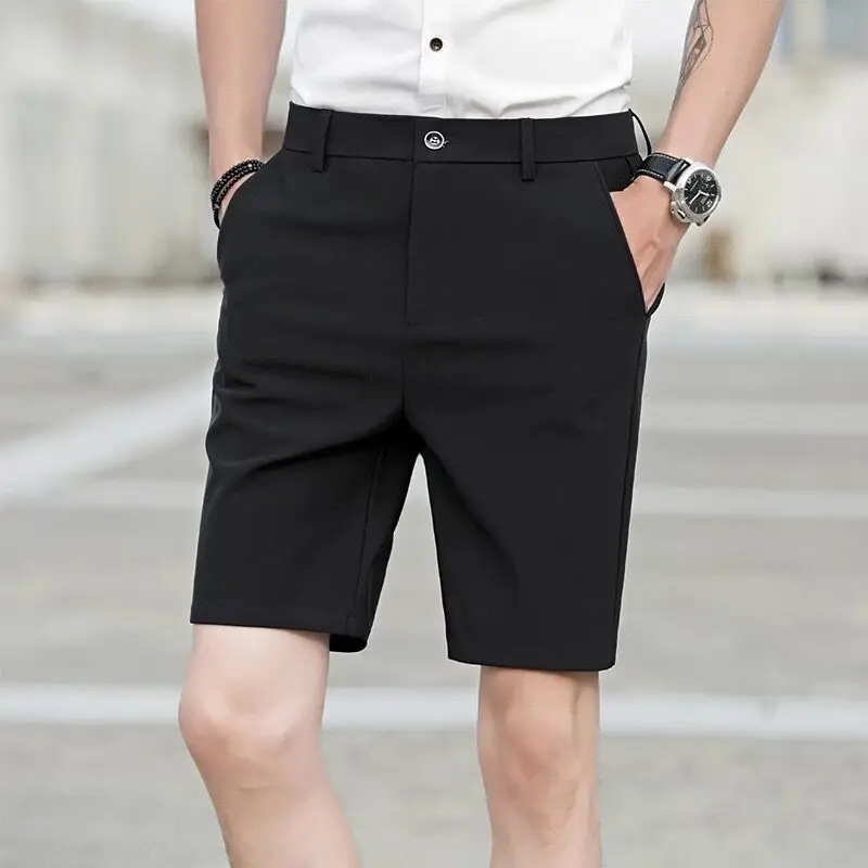Five Point Suit Pants For Men Korean Casual Black Straight Tube Five Point Suit Shorts For Male Students Slim Fitting Suit Pants
Five Point Suit Pants For Men Korean Casual Black Straight Tube Five Point Suit Shorts For Male Students Slim Fitting Suit Pants