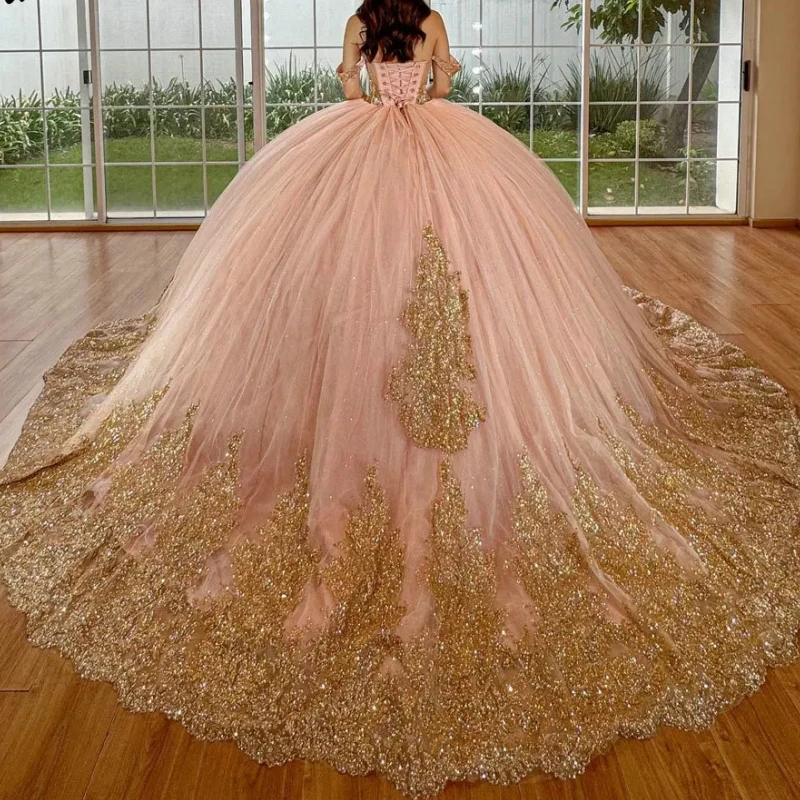 Customized Gold Women Birthday Party Dress Prom Dance Wear Cap Sleeve Lace Up Big Ball Skirt Vestido De 15 16 Quinceanera 14
Customized Gold Women Birthday Party Dress Prom Dance Wear Cap Sleeve Lace Up Big Ball Skirt Vestido De 15 16 Quinceanera 14