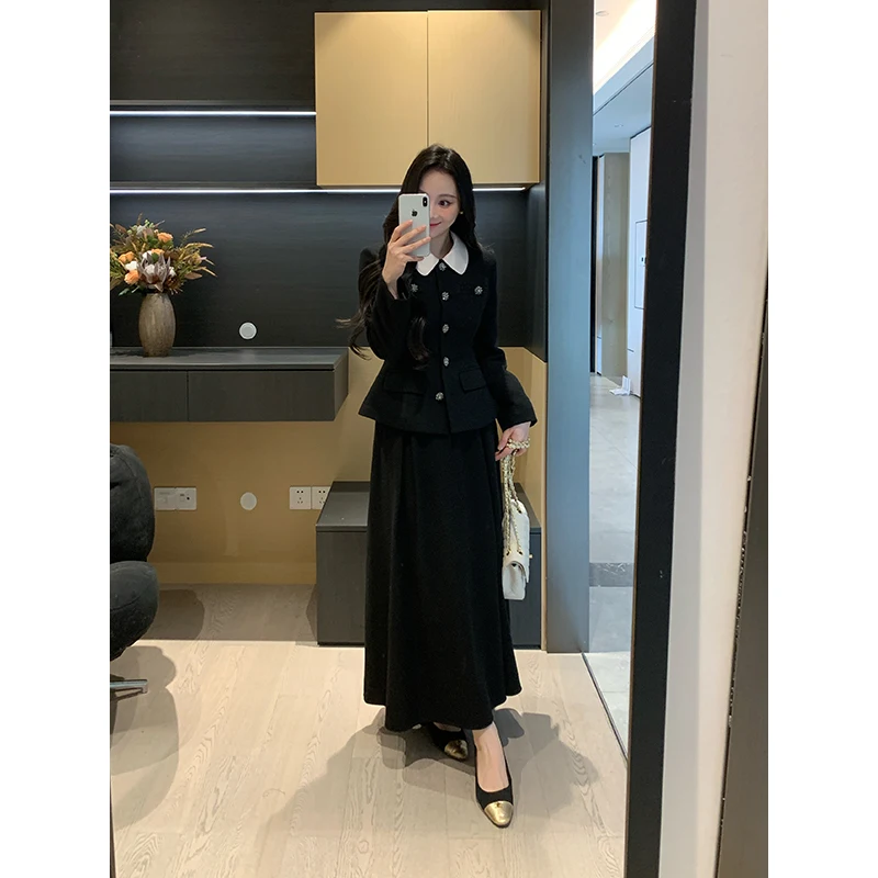 XINYI Dark Castle Winter Satin Collar Wool Cotton Jacket Skirt Slimming Women's Set Commute Style Two-Piece Polyester Fiber
XINYI Dark Castle Winter Satin Collar Wool Cotton Jacket Skirt Slimming Women's Set Commute Style Two-Piece Polyester Fiber