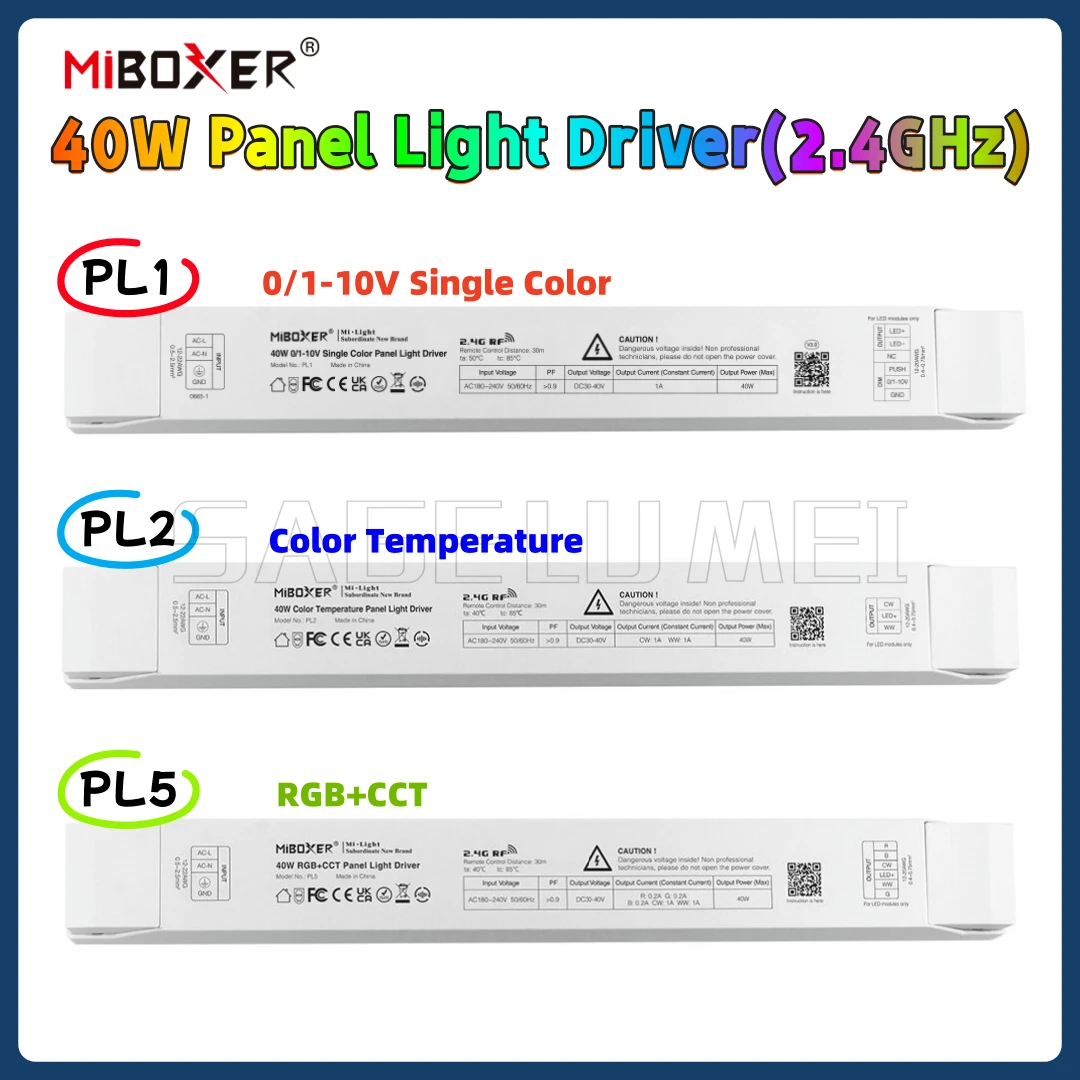 MiBoxer PL1 0/1-10 В, одноцветный/PL2, цветовая температура/PL5 RGB + CCT, 40 Вт, драйвер освещения панели (2,4 ГГц), управление Tuya Smart APP
MiBoxer PL1 0/1-10 В, одноцветный/PL2, цветовая температура/PL5 RGB + CCT, 40 Вт, драйвер освещения панели (2,4 ГГц), управление Tuya Smart APP