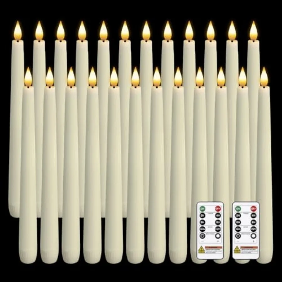 24 Pcs Waxy Flameless Taper Candles with Remote, Led Flameless Candlesticks Classic Tall Candle, Flickering Battery Operated Ta
24 Pcs Waxy Flameless Taper Candles with Remote, Led Flameless Candlesticks Classic Tall Candle, Flickering Battery Operated Ta