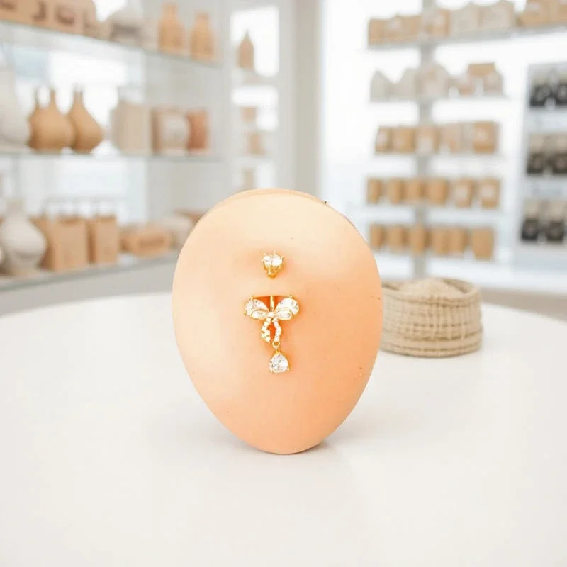 Fashion Bow Heart Shiny Zircon Belly Button Ring for Women Navel Piercing Barbell Beach Body Jewelry Gift
Fashion Bow Heart Shiny Zircon Belly Button Ring for Women Navel Piercing Barbell Beach Body Jewelry Gift