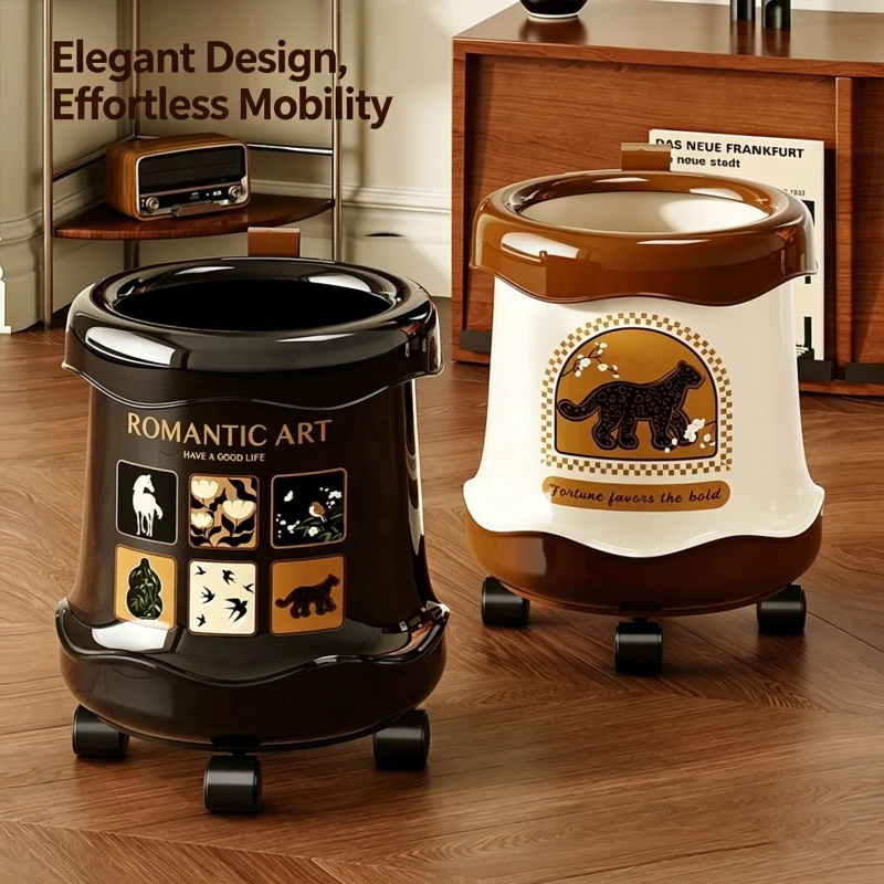 Household garbage bin, light luxury living room with wheel storage bin, creative large capacity kitchen, uncovered paper basket
Household garbage bin, light luxury living room with wheel storage bin, creative large capacity kitchen, uncovered paper basket
