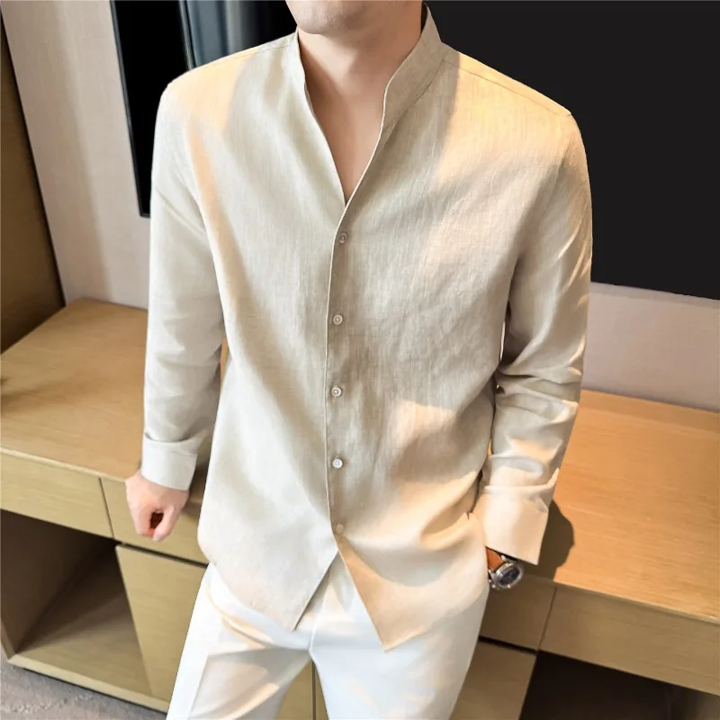 100% Linen Long Sleeved Shirt for Men High-quality Lightweight Breathable Stand Up Collar Shirts Casual Business Social Shirt
100% Linen Long Sleeved Shirt for Men High-quality Lightweight Breathable Stand Up Collar Shirts Casual Business Social Shirt