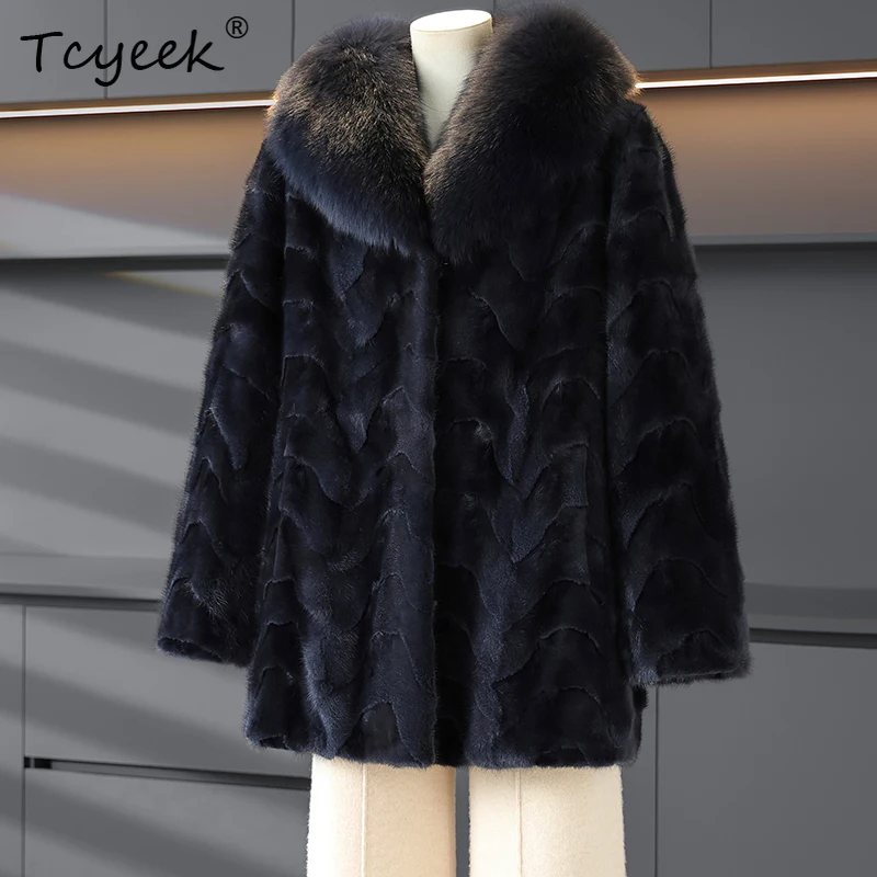 Tcyeek 100% натуральная норковая шуба, женская зимняя одежда, теплый воротник из лисьего меха, женские пальто средней длины, новые пальто 2025 Fourrure Femme
Tcyeek 100% натуральная норковая шуба, женская зимняя одежда, теплый воротник из лисьего меха, женские пальто средней длины, новые пальто 2025 Fourrure Femme