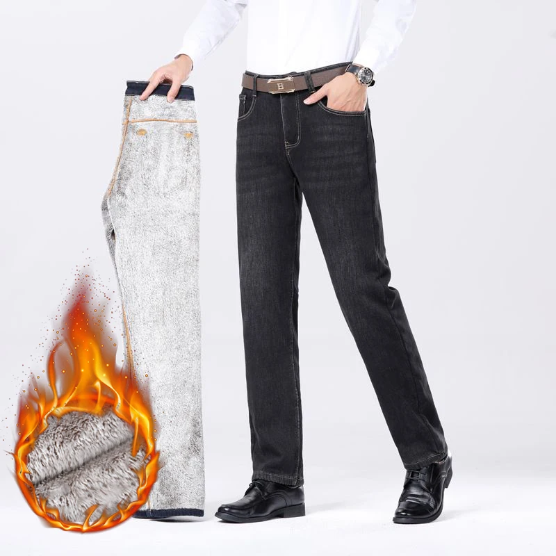 Classic Mens Winter Fleece Straight Jeans Thick Velvet Warm Plush Business Casual Comfortable Male Denim Trousers for Daily Wear
Classic Mens Winter Fleece Straight Jeans Thick Velvet Warm Plush Business Casual Comfortable Male Denim Trousers for Daily Wear