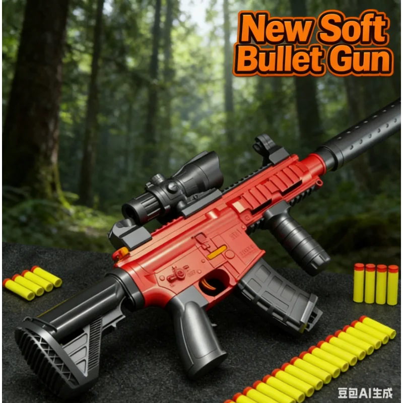 Детская игрушечная винтовка M416 с ручным затвором, стреляющая мягкими пулями, имитация штурмовой винтовки для мальчиков, имитация миниатюрного пулемета для игры в PUBG
Детская игрушечная винтовка M416 с ручным затвором, стреляющая мягкими пулями, имитация штурмовой винтовки для мальчиков, имитация миниатюрного пулемета для игры в PUBG