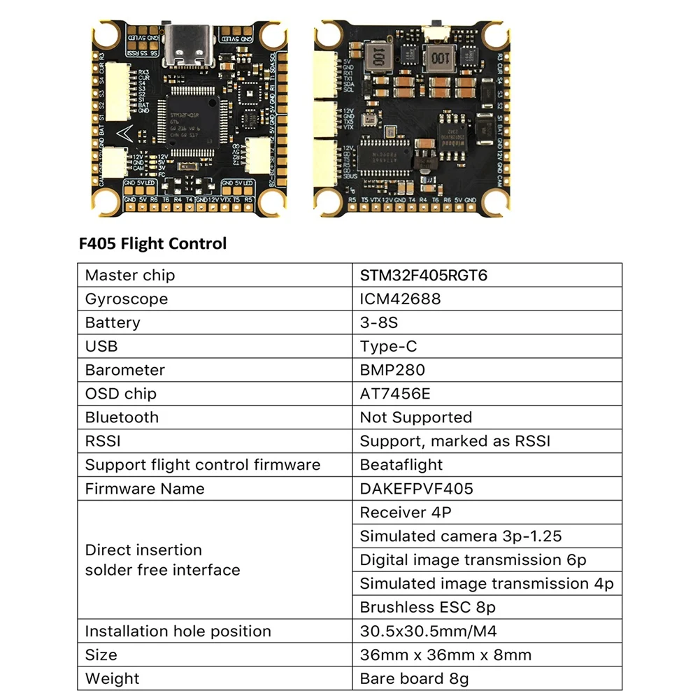 【CARNIVAL】F405 FC& ESC Stack 4In1 60A ESC F405 Flight Controller 3-8S Lipo Dual BEC 30.5X30.5Mm For RC FPV Freestyle Drone Parts
【CARNIVAL】F405 FC& ESC Stack 4In1 60A ESC F405 Flight Controller 3-8S Lipo Dual BEC 30.5X30.5Mm For RC FPV Freestyle Drone Parts