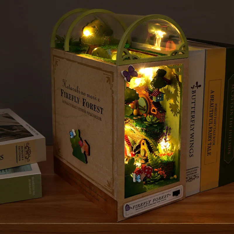 DIY Wooden Book Nook Shelf Insert Miniature Building Kits Firefly Forest World Bookshelf Assembly Bookend Decor Birthday Gifts
DIY Wooden Book Nook Shelf Insert Miniature Building Kits Firefly Forest World Bookshelf Assembly Bookend Decor Birthday Gifts