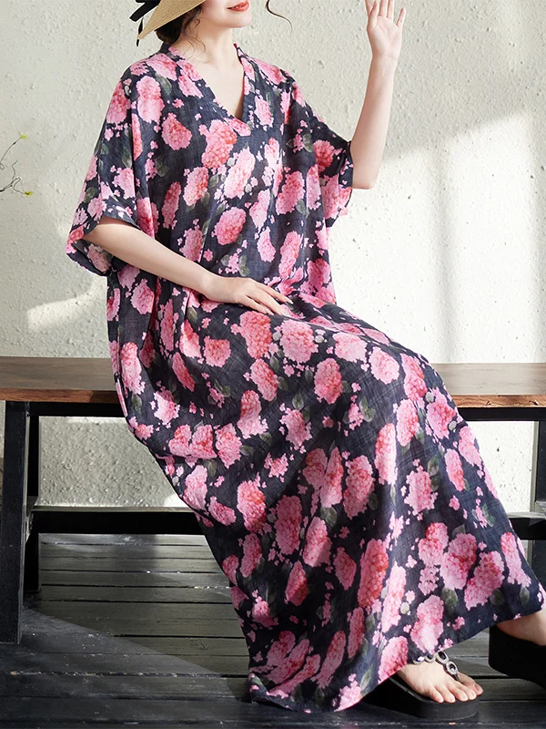 Summer Cotton Linen Print V-Neck Loose plus Size Simple Holiday Style Long Dress Women Beach Skirts Thin Soft Artistic Style ...
Summer Cotton Linen Print V-Neck Loose plus Size Simple Holiday Style Long Dress Women Beach Skirts Thin Soft Artistic Style ...