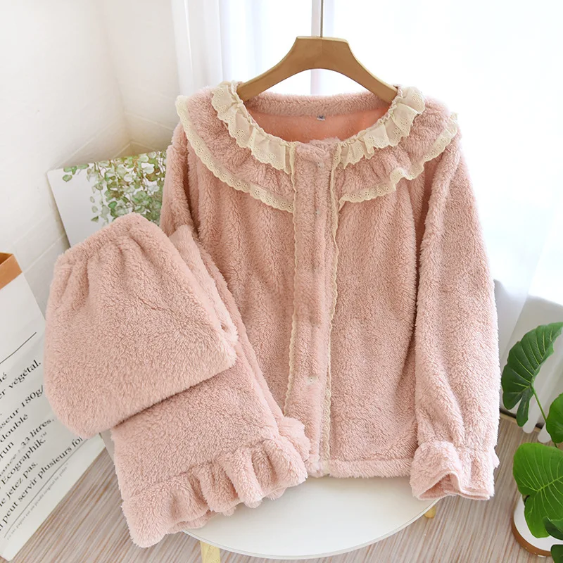 Kawaii утолщенные плюшевые коралловые бархатные пижамные комплекты, женские теплые милые фланелевые пижамы с длинными рукавами, пижамы
Kawaii утолщенные плюшевые коралловые бархатные пижамные комплекты, женские теплые милые фланелевые пижамы с длинными рукавами, пижамы