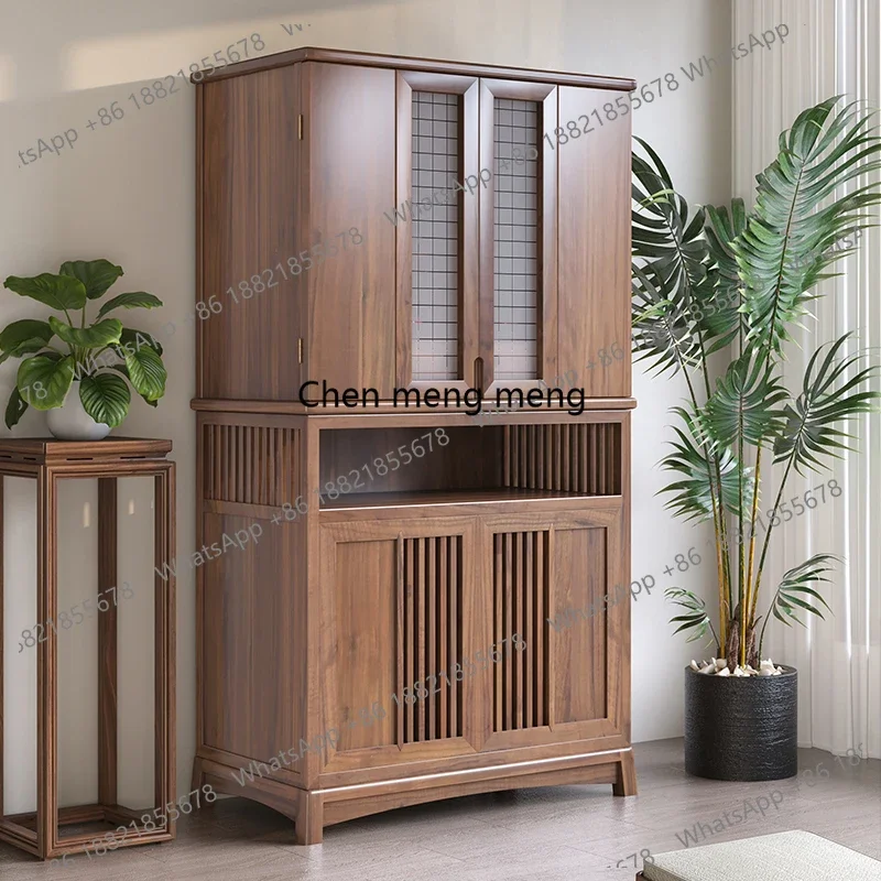 Black walnut, offering table, household, cabinet with door God of Wealth
Black walnut, offering table, household, cabinet with door God of Wealth