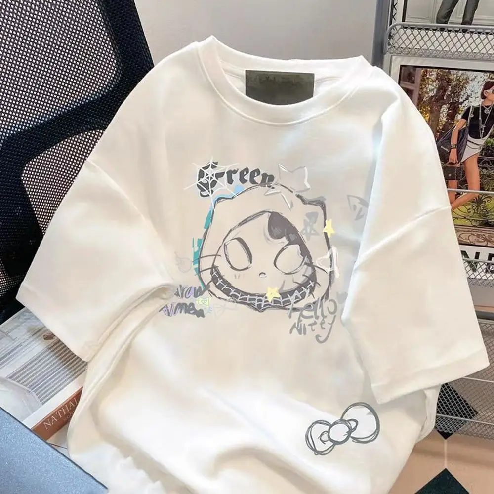 Hello Kitty Graffiti cat pure cotton Kawaii short sleeved T-shirt women loose fitting student half sleeved Hello Kitty T-shirt
Hello Kitty Graffiti cat pure cotton Kawaii short sleeved T-shirt women loose fitting student half sleeved Hello Kitty T-shirt