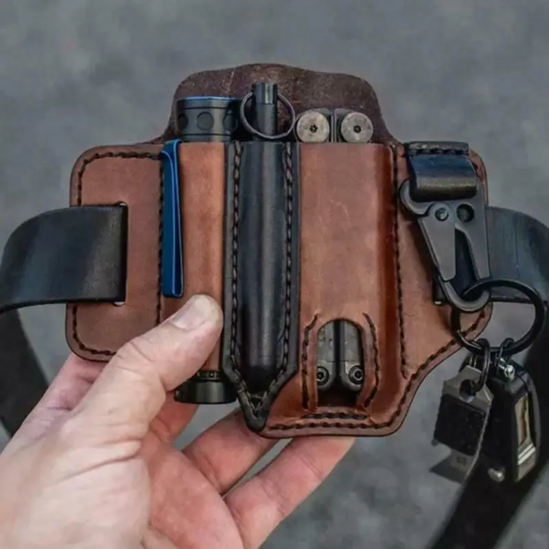 Multifunctional storage fanny pack, outdoor flashlight set, knife cover, hanging waist DEC tool, leather case, wild external
Multifunctional storage fanny pack, outdoor flashlight set, knife cover, hanging waist DEC tool, leather case, wild external
