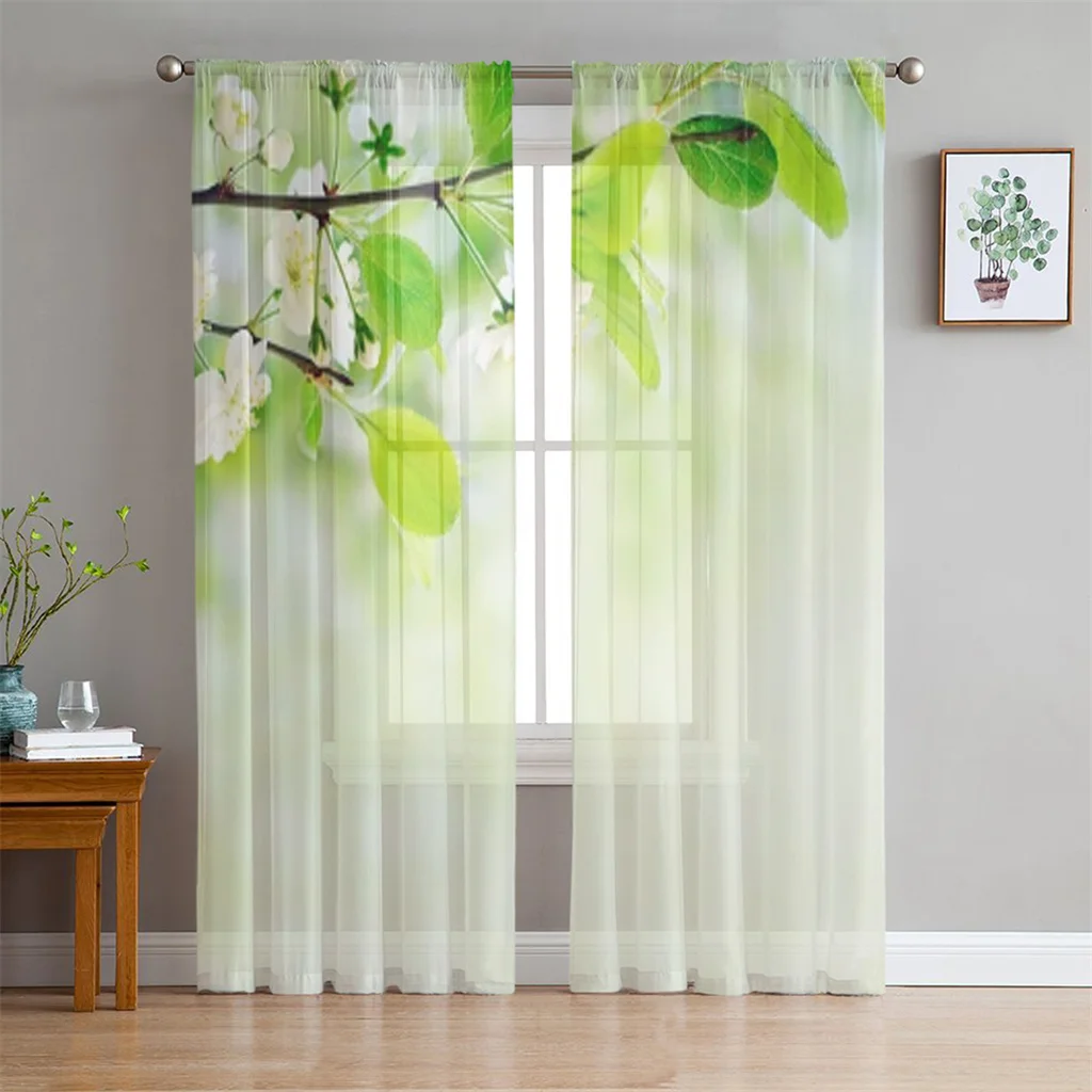 White Spring Flower Tree Branch Green Shallow Tulle Window Blackout Curtains for Kids Living Room Bedroom Bathroom Kitchen Door
White Spring Flower Tree Branch Green Shallow Tulle Window Blackout Curtains for Kids Living Room Bedroom Bathroom Kitchen Door