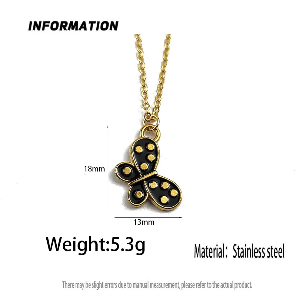 Classic stainless steel butterfly enamel pendant, high quality waterproof metal 18K women's necklace, wedding party jewelry
Classic stainless steel butterfly enamel pendant, high quality waterproof metal 18K women's necklace, wedding party jewelry