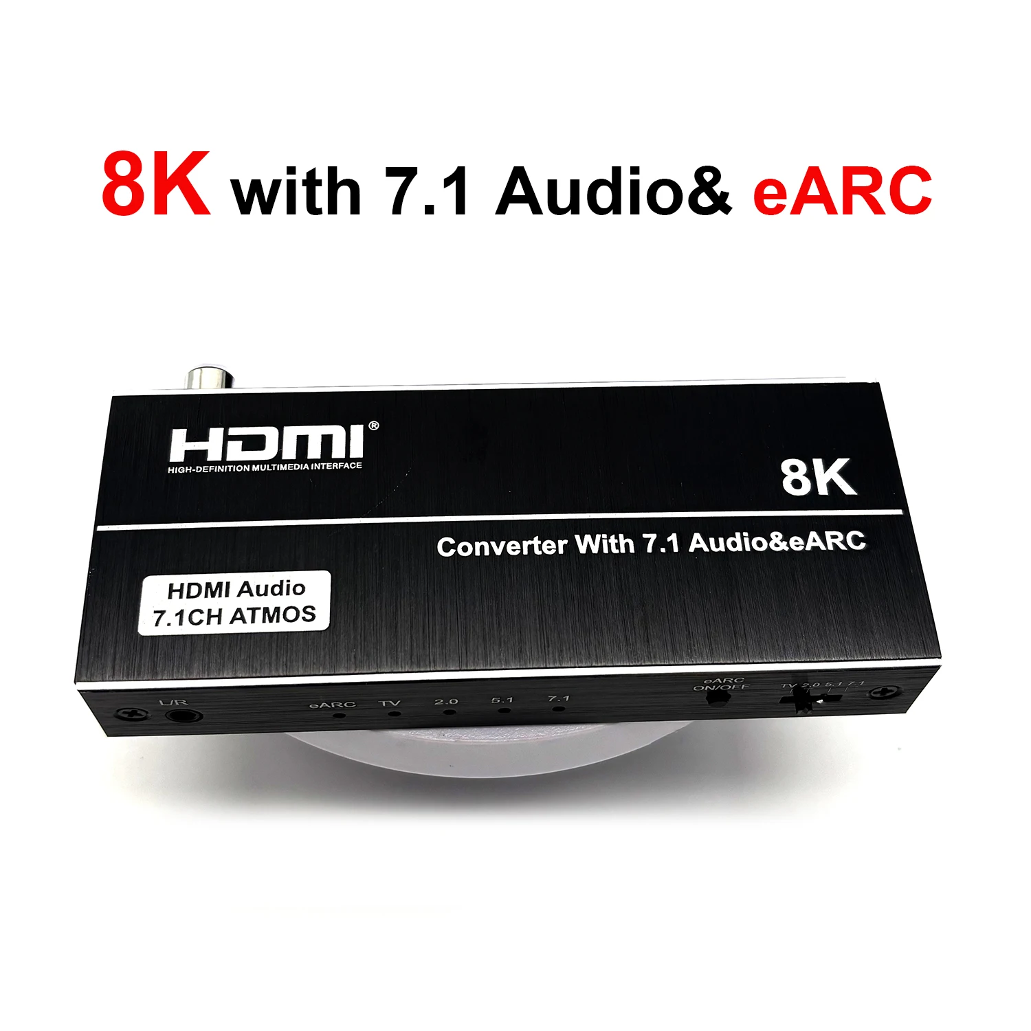 8K HDMI Audio Extractor with eARC Return 4K@144Hz HDMI 2.1 Video Converter Support 7.1CH Dolby Atmos 3.5mm Optical Coaxial HDR10
8K HDMI Audio Extractor with eARC Return 4K@144Hz HDMI 2.1 Video Converter Support 7.1CH Dolby Atmos 3.5mm Optical Coaxial HDR10