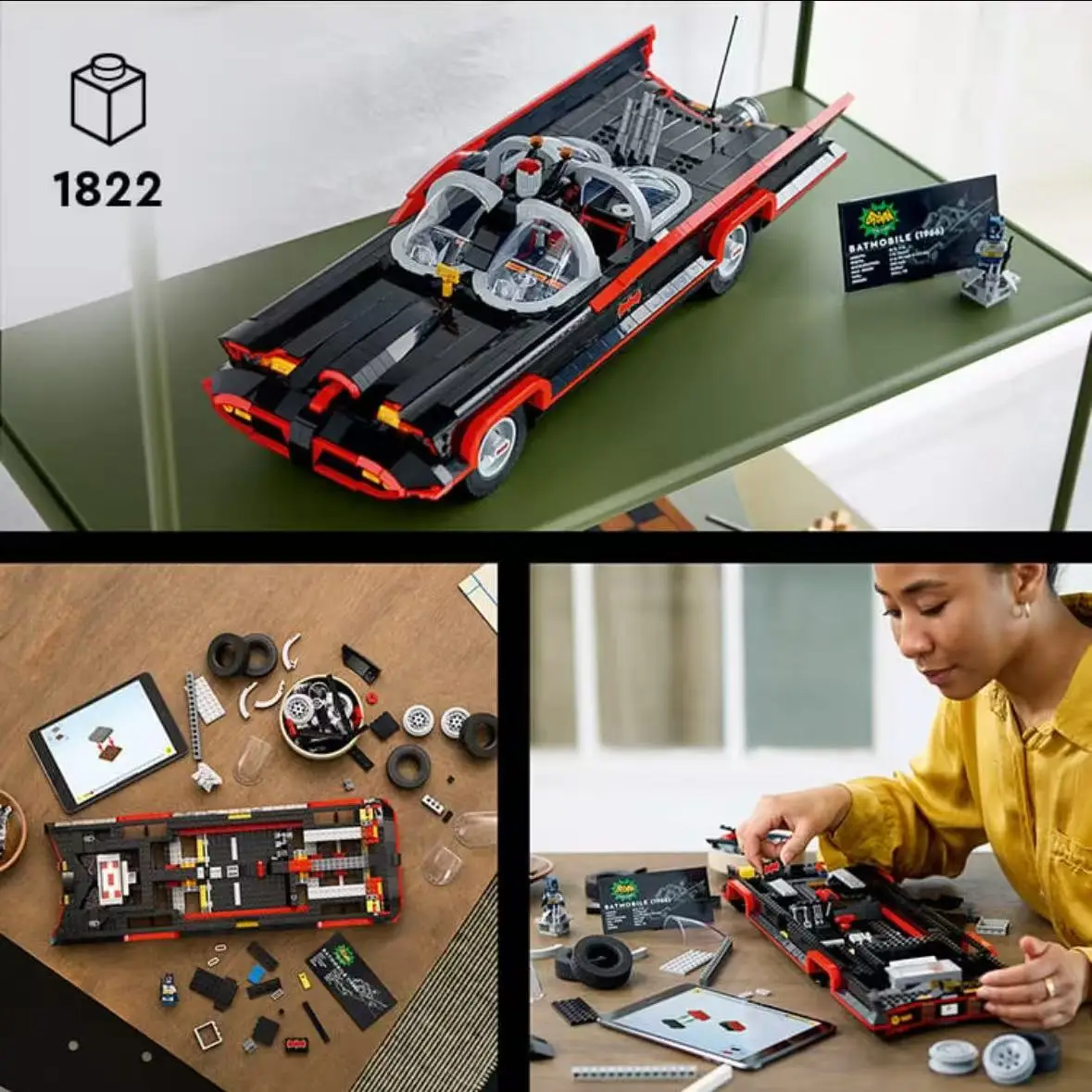 Новый конструктор DIY: Бэтмобиль из классического телесериала, 1822 детали, совместимый с LEGO, подарок для сборки и сборки моделей.
Новый конструктор DIY: Бэтмобиль из классического телесериала, 1822 детали, совместимый с LEGO, подарок для сборки и сборки моделей.